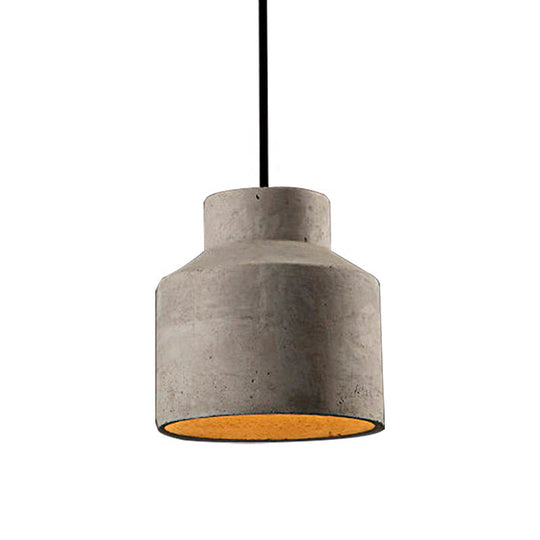 Adele - Industrial 1 Light Cement Pendant Lighting Adjustable Cord Grey