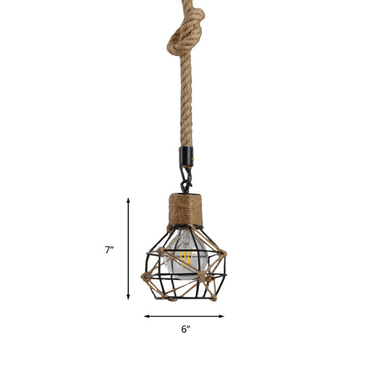 Country Style Dome Cage Restaurant Ceiling Hanging Light Pendant Lighting