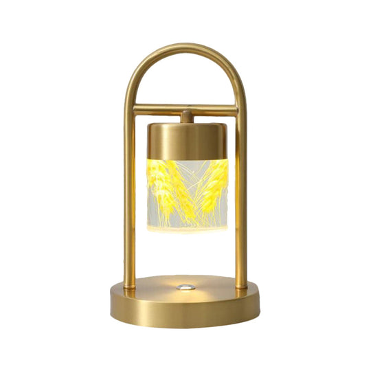 Nusakan - Simplicity Clear Glass Led Desk Light With U - Shaped Metal Frame Gold