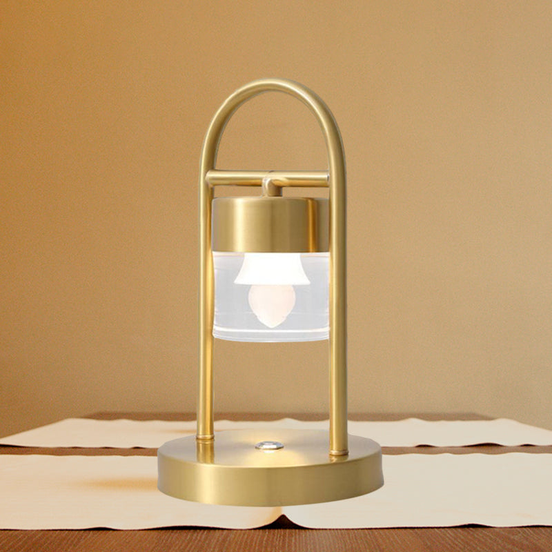 Nusakan - Simplicity Clear Glass Led Desk Light With U - Shaped Metal Frame Gold