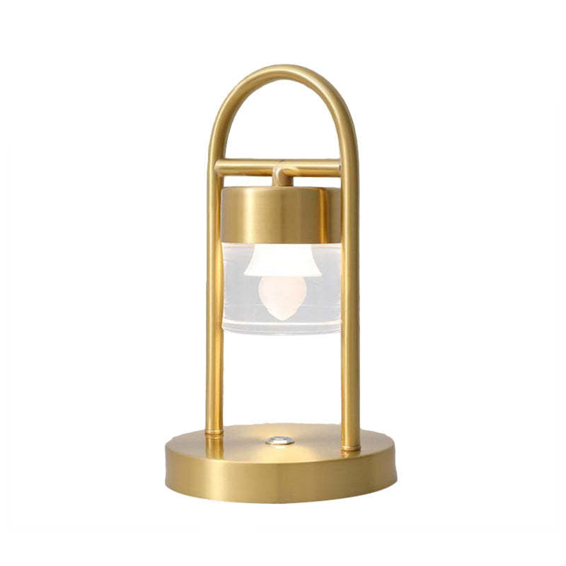Nusakan - Simplicity Clear Glass Led Desk Light With U - Shaped Metal Frame Gold