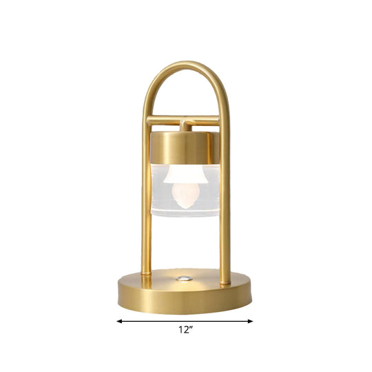 Nusakan - Simplicity Clear Glass Led Desk Light With U - Shaped Metal Frame Gold