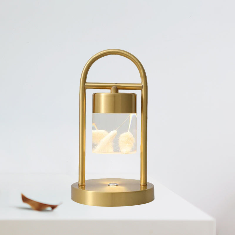 Nusakan - Simplicity Clear Glass Led Desk Light With U - Shaped Metal Frame Gold