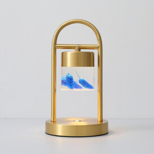 Nusakan - Simplicity Clear Glass Led Desk Light With U - Shaped Metal Frame Gold