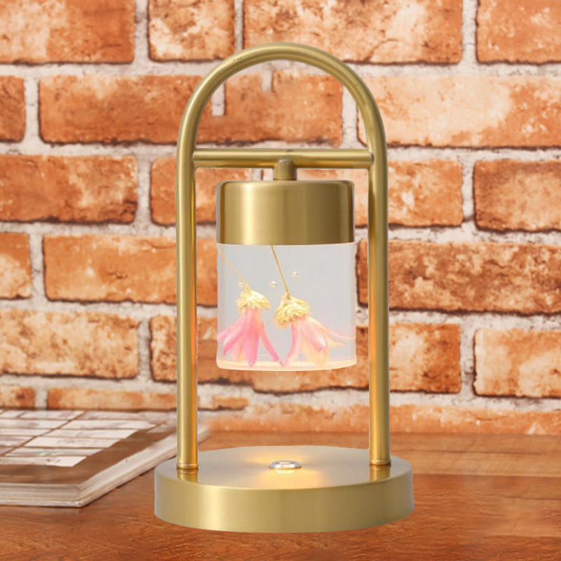 Nusakan - Simplicity Clear Glass Led Desk Light With U - Shaped Metal Frame Gold