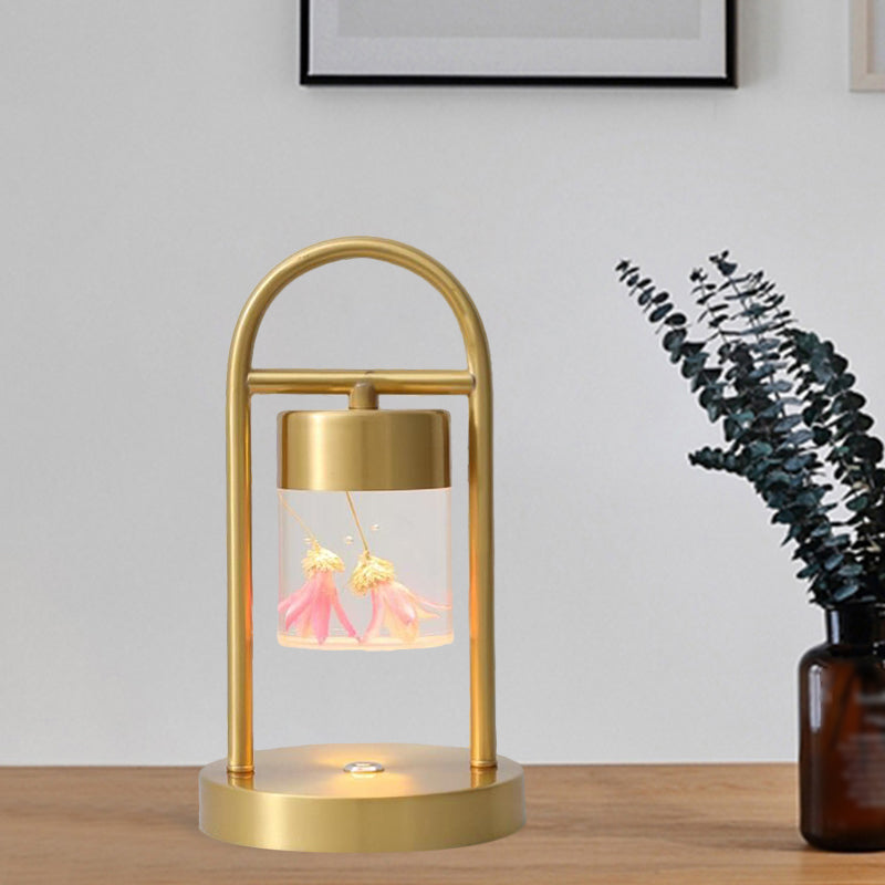 Nusakan - Simplicity Clear Glass Led Desk Light With U - Shaped Metal Frame Gold