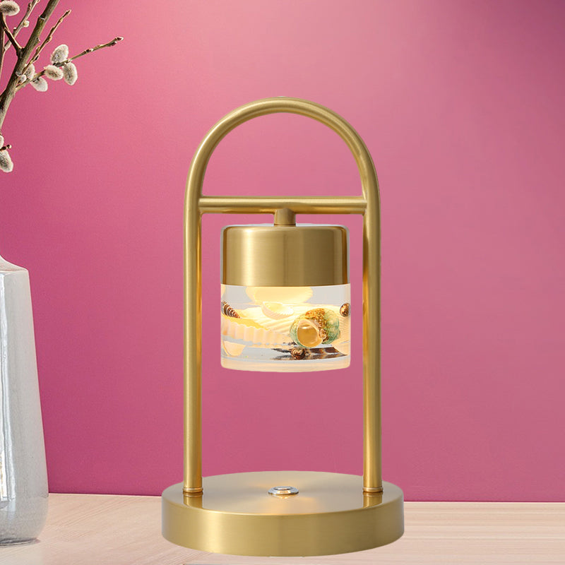 Nusakan - Simplicity Clear Glass Led Desk Light With U - Shaped Metal Frame Gold / Design 8