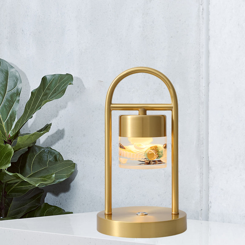 Nusakan - Simplicity Clear Glass Led Desk Light With U - Shaped Metal Frame Gold