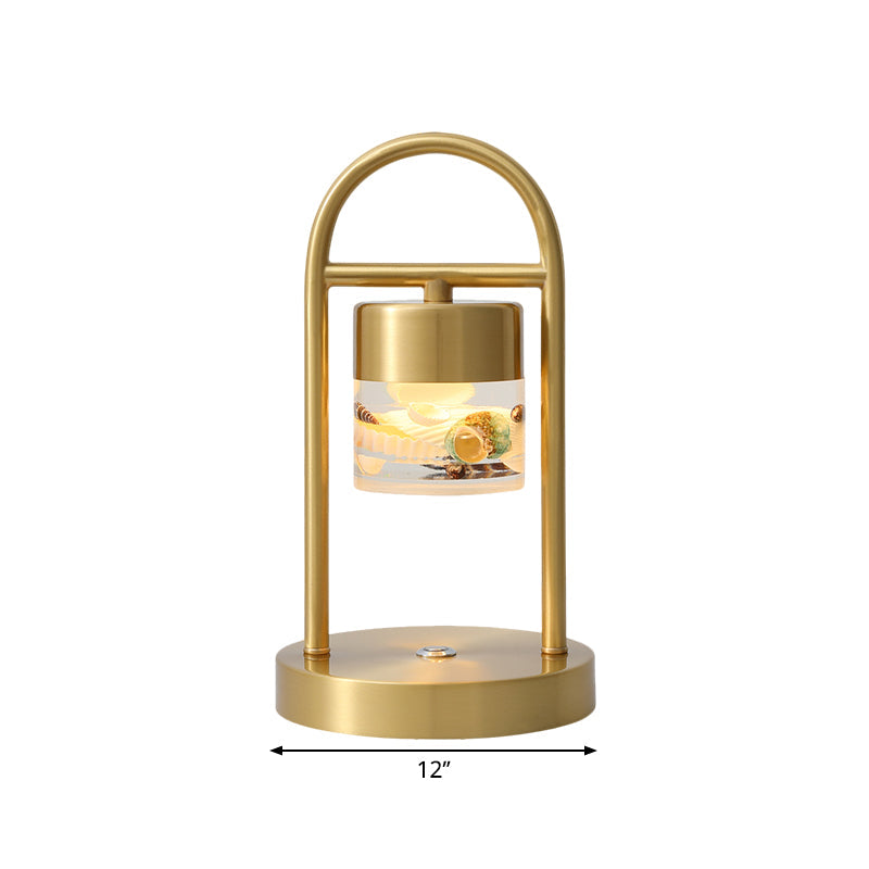 Nusakan - Simplicity Clear Glass Led Desk Light With U - Shaped Metal Frame Gold