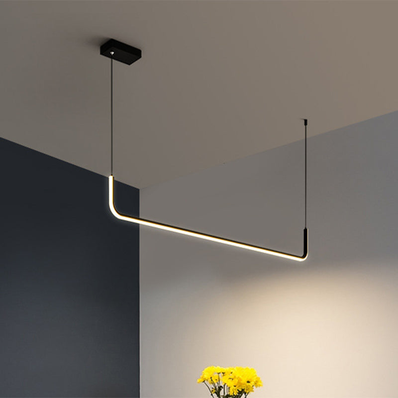 Lyla - Black/Gold Linear Pendant: Simple Led Multi Ceiling Light