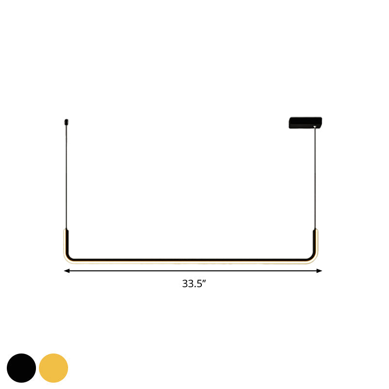 Lyla - Black/Gold Linear Pendant: Simple Led Multi Ceiling Light