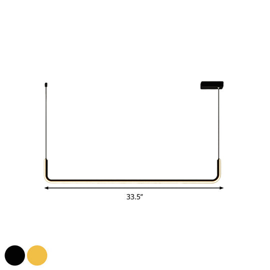 Lyla - Black/Gold Linear Pendant: Simple Led Multi Ceiling Light