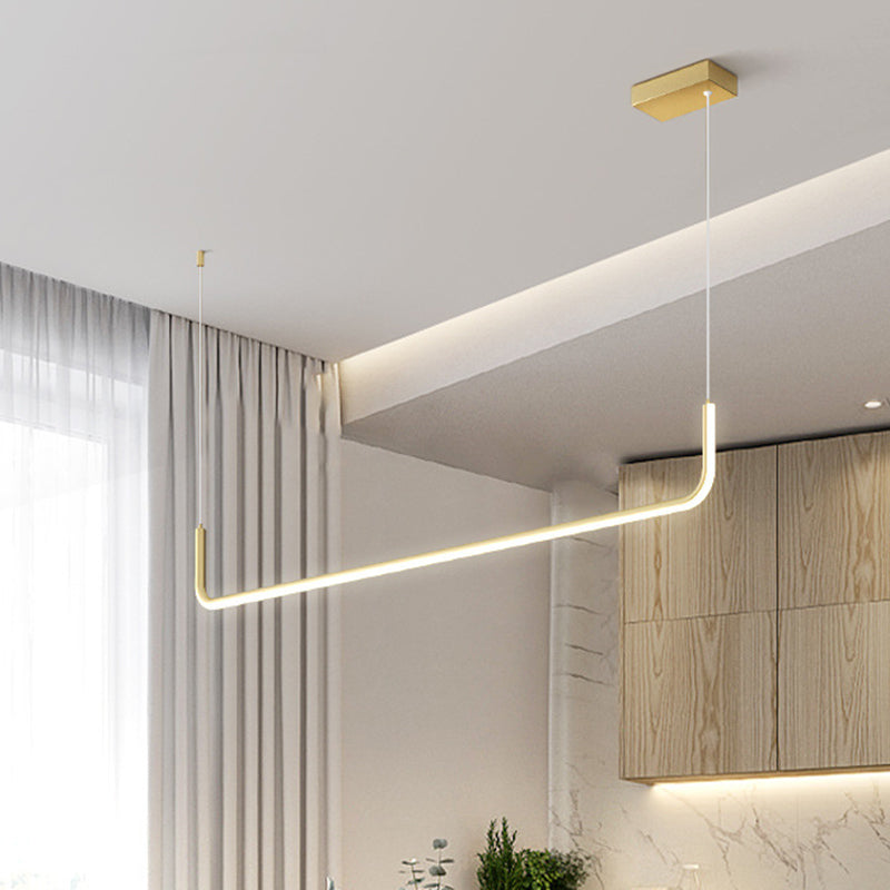 Lyla - Black/Gold Linear Pendant: Simple Led Multi Ceiling Light Gold / 35.5 Warm