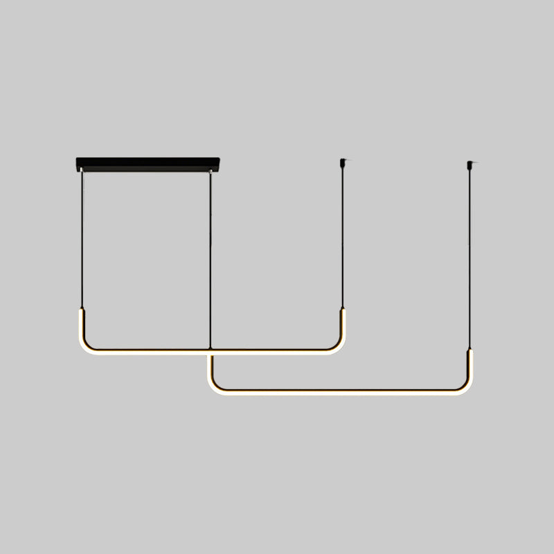 Lyla - Black/Gold Linear Pendant: Simple Led Multi Ceiling Light