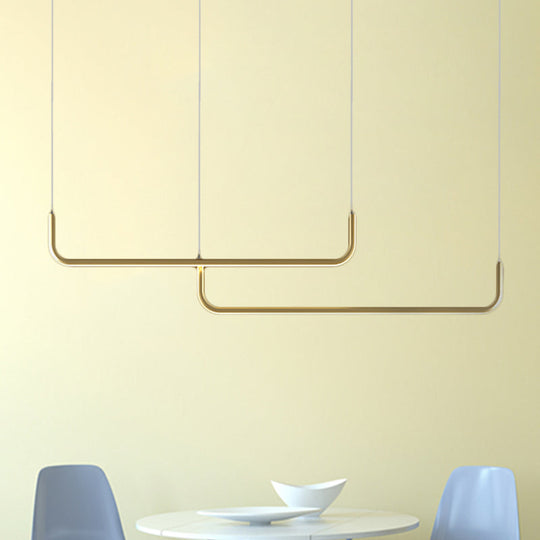 Lyla - Black/Gold Linear Pendant: Simple Led Multi Ceiling Light
