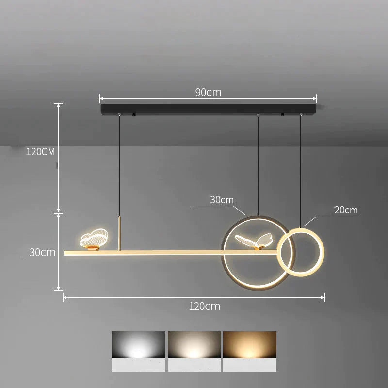 Butterfly Chandelier Simple Modern Dining Room Lamp Luxury Designer Long Table Nordic Bar Pendant