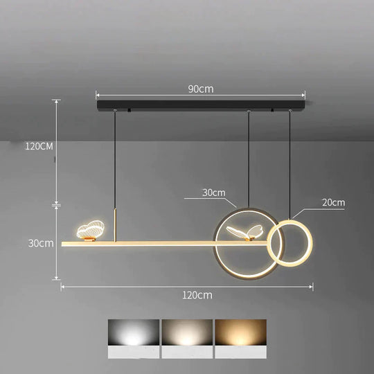 Butterfly Chandelier Simple Modern Dining Room Lamp Luxury Designer Long Table Nordic Bar Pendant
