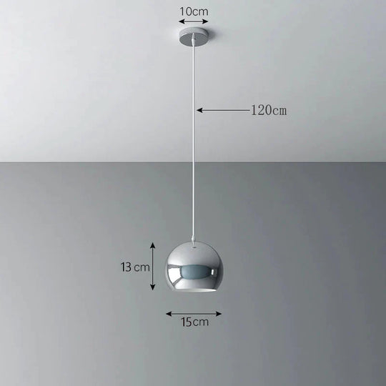 Nordic Creative Chandelier Light Luxury Restaurant Simple Single Head Three Silver Bar Lamp /