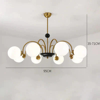 Wrought Iron Medieval Light Luxury Magic Bean Lamp Nordic Glass Chandelier Bedroom Living Room