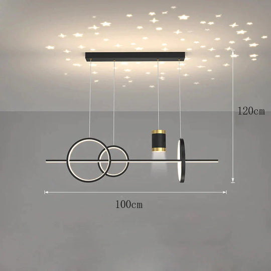 Dining Light Luxury Chandelier Modern Simple Long Room Table Bar Designer Creative Starry Sky Lamps