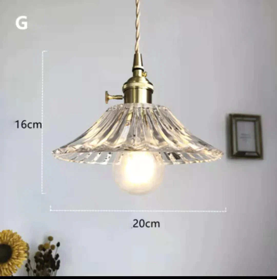 Brass Glass Bell Bedside Chandelier Nordic Simple Restaurant Bar Porch Balcony Lamp G Pendant
