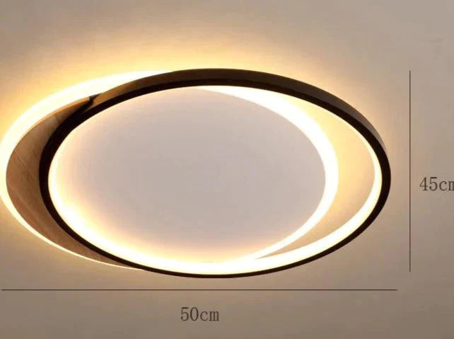 Ceiling Lamp Bedroom Creative Circular Modern Simple Study Nordic Home Warm Romantic Room Black / L