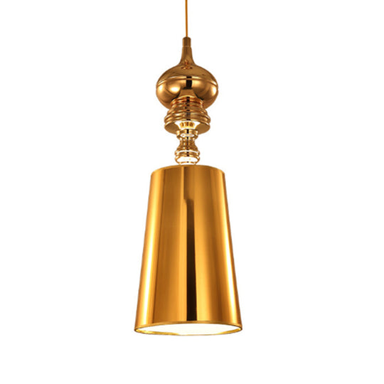 Ilaria - Metal Cone Pendulum Light Simplicity 1 Head Hanging Pendant In Silver/Gold 6/8/10 Wide