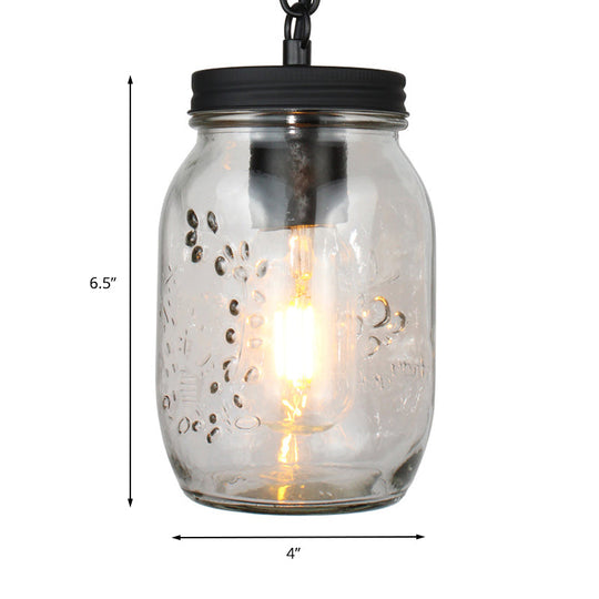 Classic Mason Jar Hanging Ceiling Light Pendant Lighting In Black Pendant Light