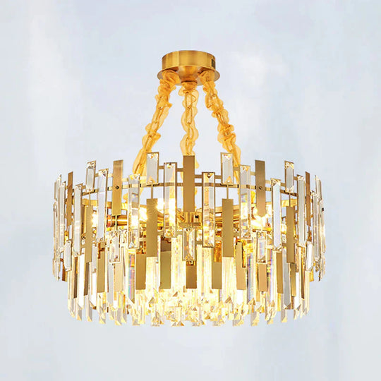 Clear Gold Crystal Hanging Pendant Chandeliers Ceiling Light