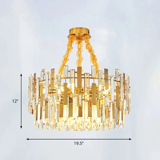 Clear Gold Crystal Hanging Pendant Chandeliers Ceiling Light