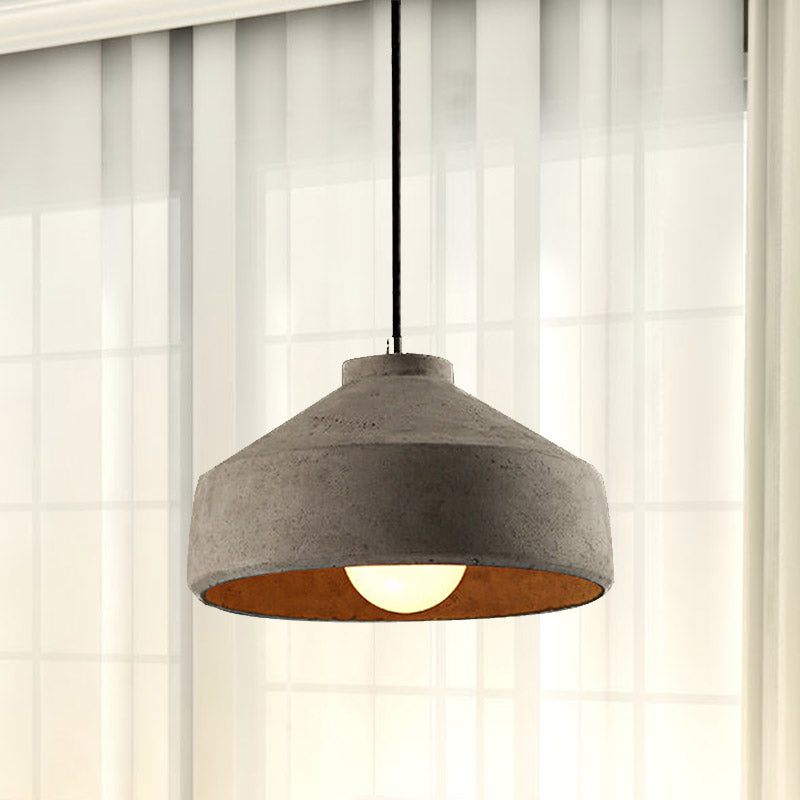 Adele - Industrial 1 Light Cement Pendant Lighting Adjustable Cord Grey