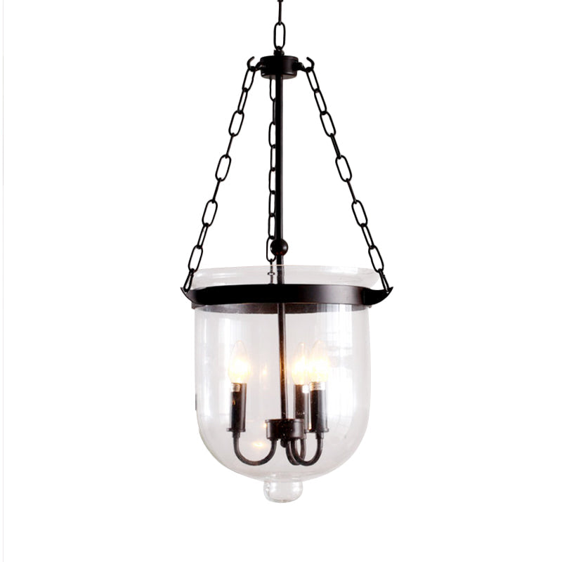 Birdun - Industrial 3 - Light Suspension Chandelier With Clear Glass Urn Shade