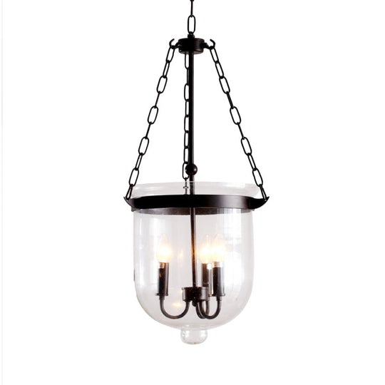 Birdun - Industrial 3 - Light Suspension Chandelier With Clear Glass Urn Shade