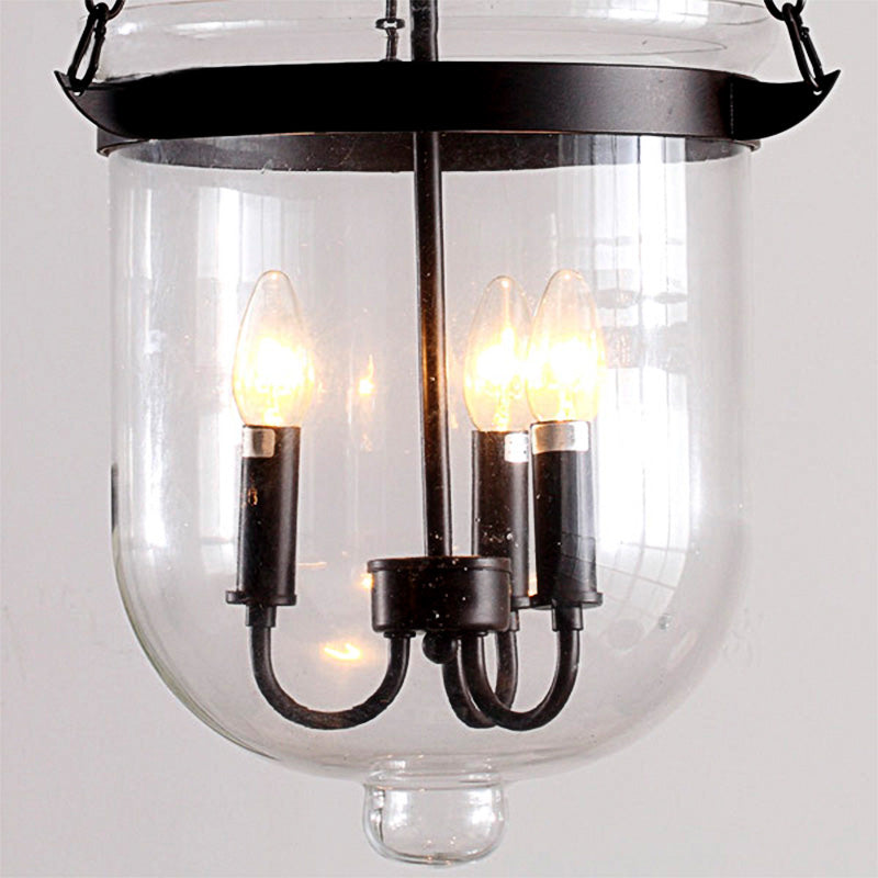 Birdun - Industrial 3 - Light Suspension Chandelier With Clear Glass Urn Shade