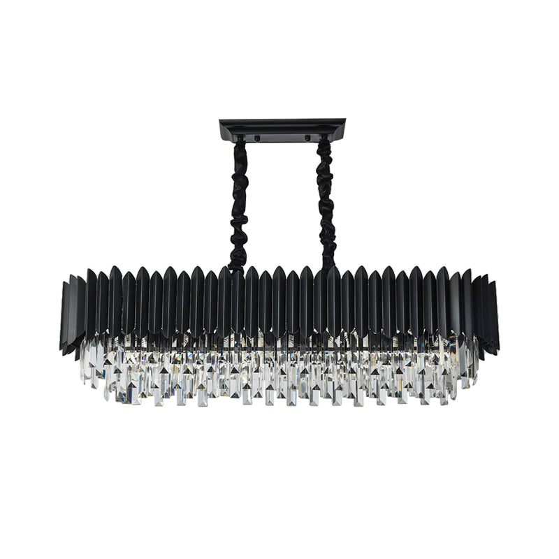 Crystal 6/8 - Ceiling Suspension Chandelier Lamp Light In Black Pendant Lighting