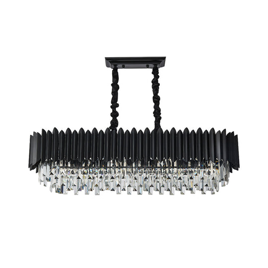 Crystal 6/8 - Ceiling Suspension Chandelier Lamp Light In Black Pendant Lighting
