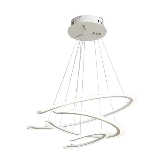 C Ring Dining Room Chandelier Acrylic Led 1/2/3 Light Postmodern Ceiling Pendant In