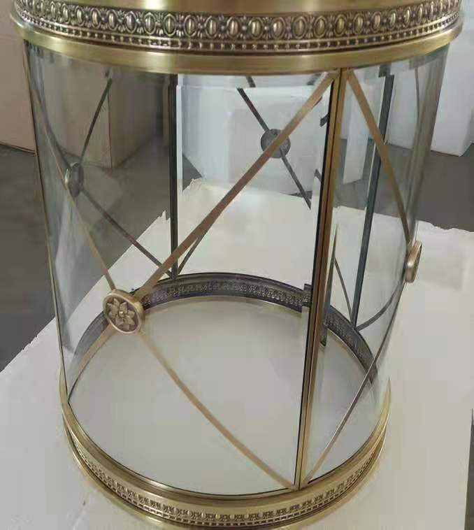 American All Copper Chandelier Glass Birdcage Lamp Pendant