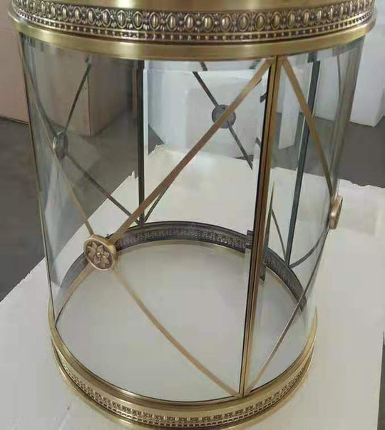 American All Copper Chandelier Glass Birdcage Lamp Pendant