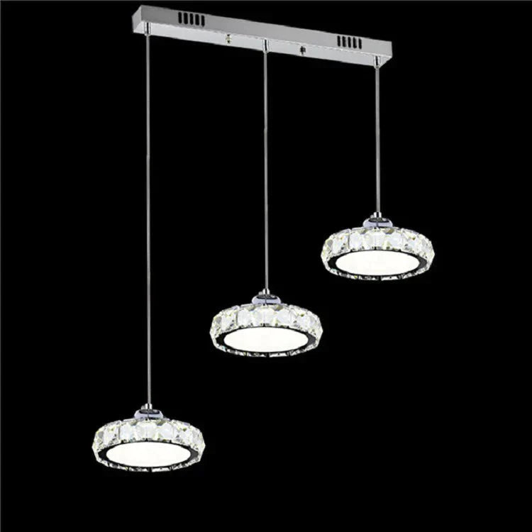 Home Dining Chandelier Single - Headed Three - Headed Round Rectangular Disc Crystal Small Three