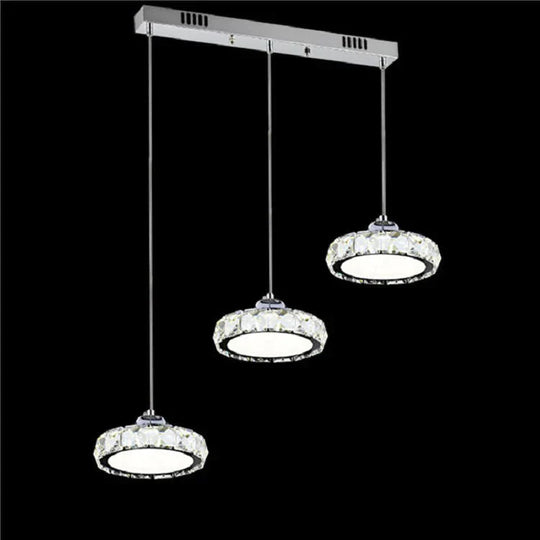 Home Dining Chandelier Single - Headed Three - Headed Round Rectangular Disc Crystal Small Three