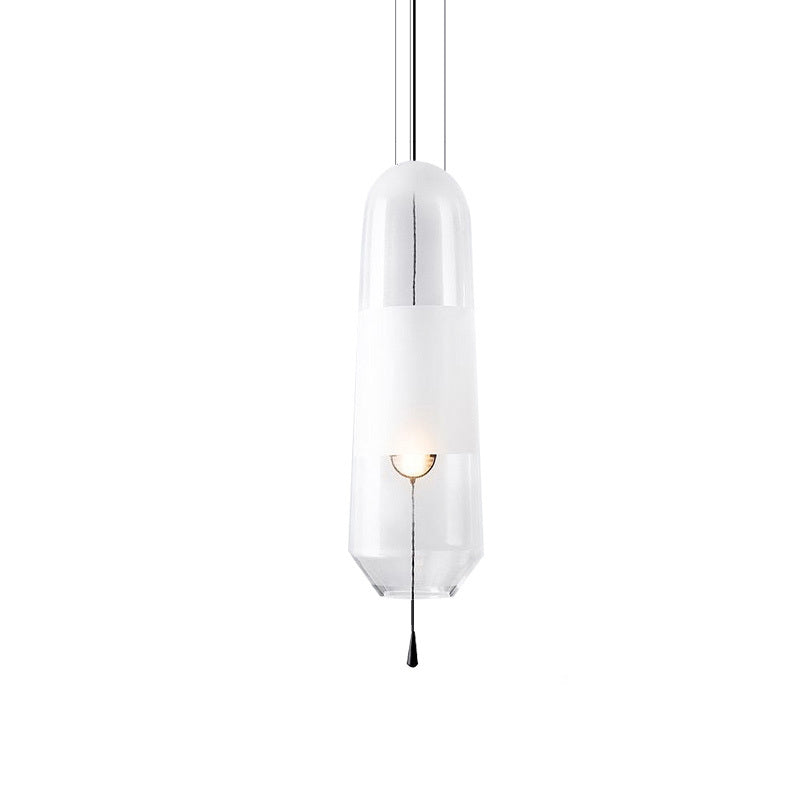 Sarah - Ellipse Bedside Pendant Lighting Cognac/Smoke/Clear Glass 1 - Light Simple Ceiling