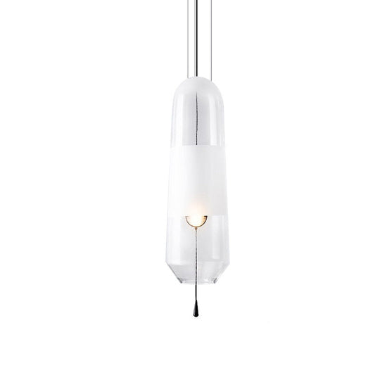 Sarah - Ellipse Bedside Pendant Lighting Cognac/Smoke/Clear Glass 1 - Light Simple Ceiling