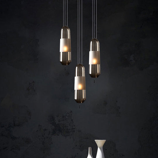 Sarah - Ellipse Bedside Pendant Lighting Cognac/Smoke/Clear Glass 1 - Light Simple Ceiling