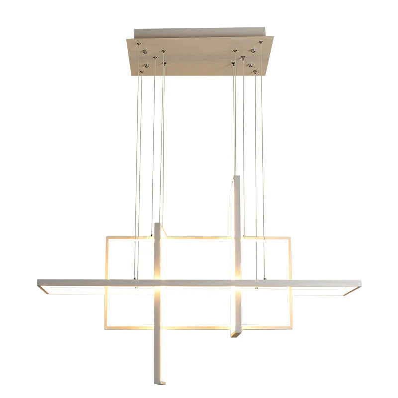 Rectangular Lamp Creative Art Geometric Chandelier Modern Simple Living Room Bedroom Dining Lamps