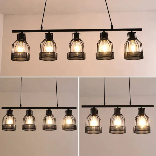 Industrial Style Creative Living Room Dining Bar Table Chandelier American Retro Iron Lamp Multi