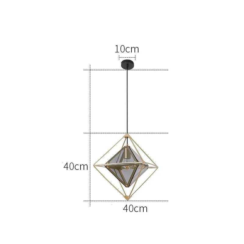 Nordic Creative Loft Lamps Cafe Bar Post - Modern Minimalist Chandelier Golden Body + Smoke Gray