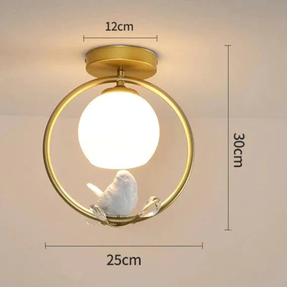 Northern Europe Led Corridor Bird Ceiling Lamp C Gold