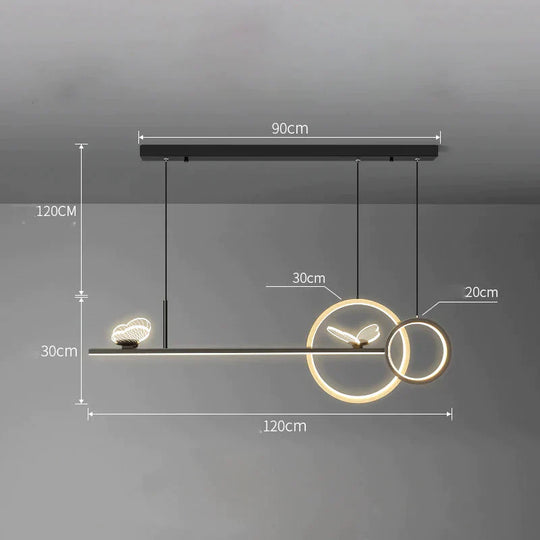 Butterfly Chandelier Simple Modern Dining Room Lamp Luxury Designer Long Table Nordic Bar Black /