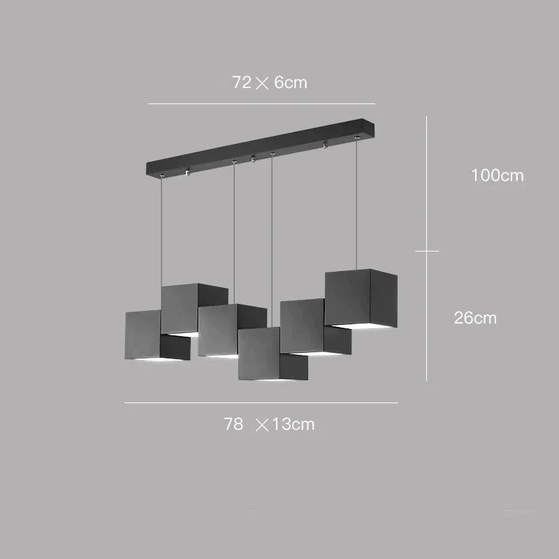 Simple Modern Bar Table Lamp Office Chandelier Designer Creative Geometric Dining Room Black / 6